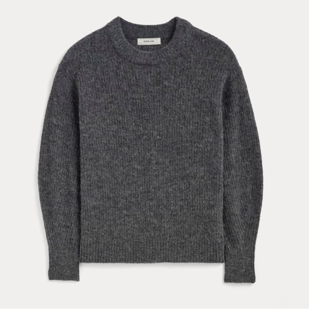 Everlane THE‎ COCOON CREW IN ALPACA Dark Charcoal XXS